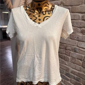Current Elliot White V-Neck Women's Tee 0